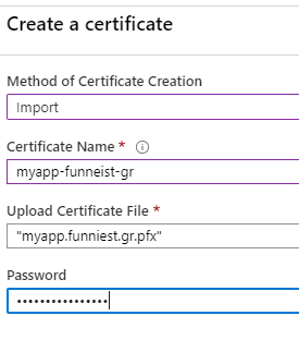 Azure Front Door add custom domain & certificate