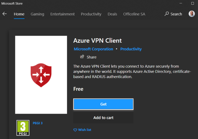 azure virtual network vpn client